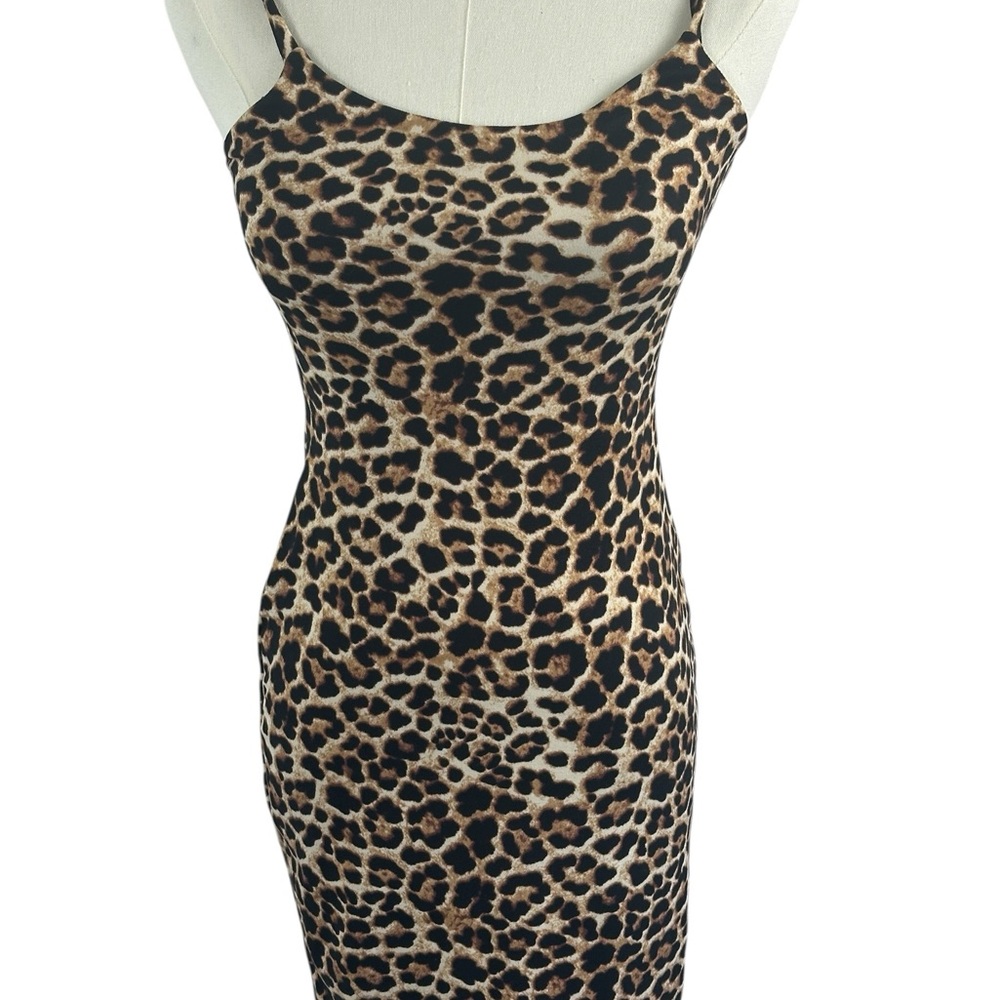 Uptown USA Leopard Print Bodycon Midi Dress – Y2K Mob Wife / Wild Glam Aesthetic